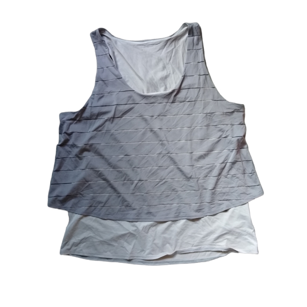 NWOT Athleta Athletic Layered  Tank top in Gray Size L Large Sample